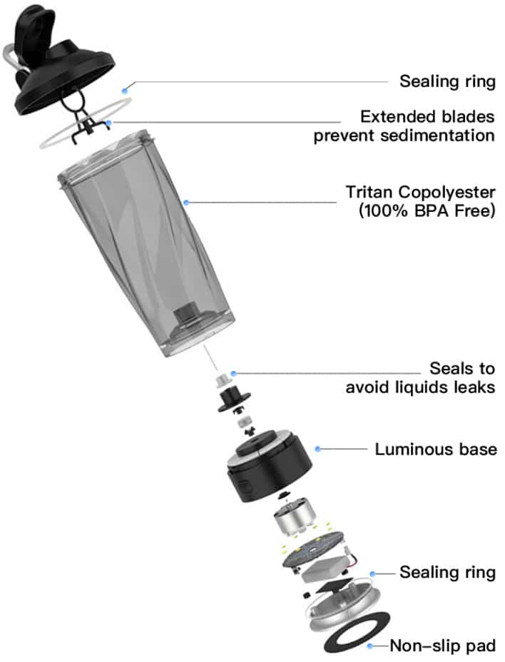 Vortex Electric Protein Shaker Bottle